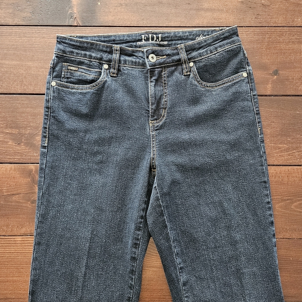 FDJ French Dressing Jeans Olivia Size 4 Tall Straight Leg Dark Grey / Black‎